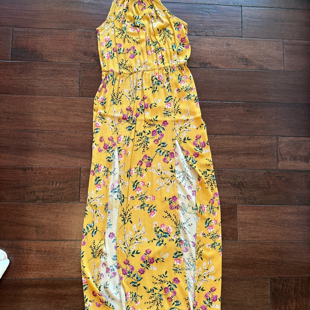 Floral Yellow Maxi Dress